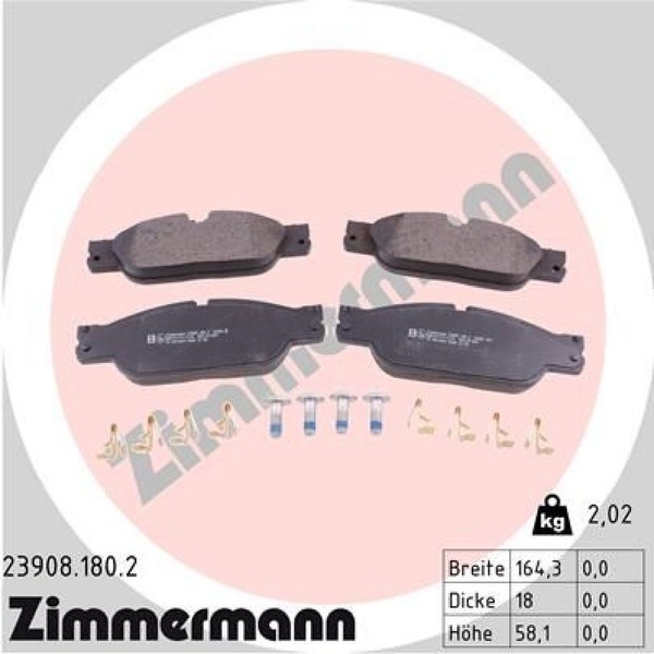 Zimmermann 23908.180.2 Bremsbelagsatz FüR Scheibenbremse Bremsbelagsatz-image
