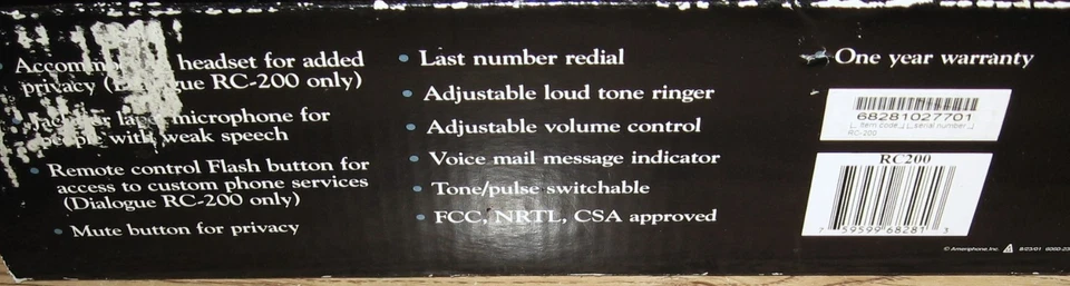Altavoz con control remoto Ameriphone Dialogue RC200/Nuevo Foto 2 de 4