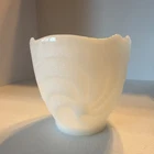 Vintage E.O. Brody  Milk Glass Vase/Planter with Swirl Design