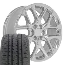 Oe Wheels Cv62 22x9 Chrome Wheels Bridgestone Tires Set 6x139.7 28et