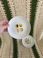 Vintage Nancy Green Boston Warehouse Wine and Cheese Plates