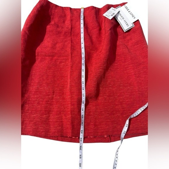 TRAVIS AYERS DK Primrose Silk Linen Blend Pleated A-Line Skirt Size 16W NWT