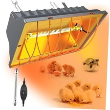 Chicken Coop Heating Lamp, 300W Brooder Heater for Chicks 6.23ft Cord UL Grey
