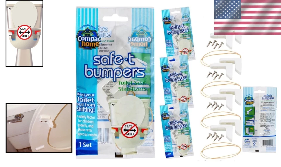 Confezione 4 Paracolpi Bianchi Safe-T: Stabilizzatori Essenziali Sedile WC per Tutte le Età - Immagine 2 di 4