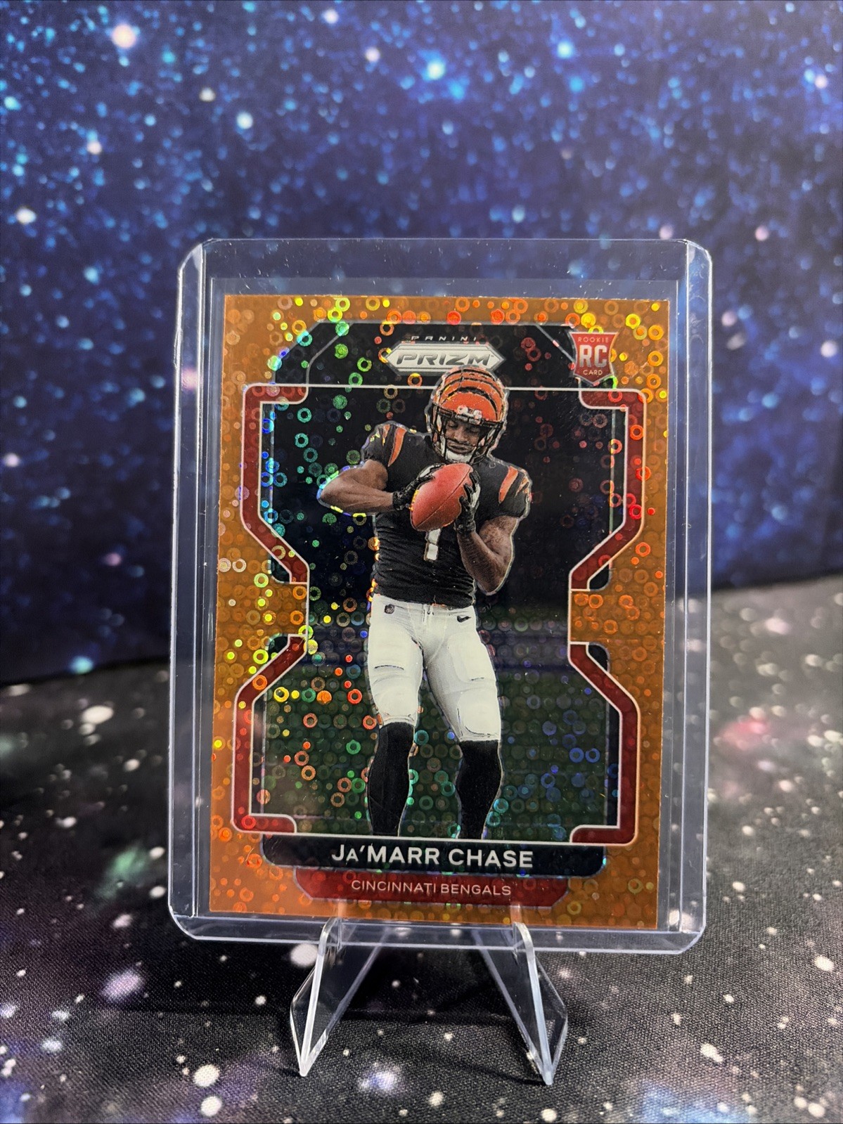 2021 Panini Prizm - Rookie Ja'Marr Chase #337 Orange Disco Prizm (RC)