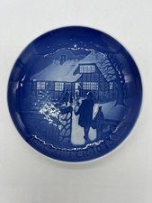 Vintage B&G Copenhagen Porcelain Plate "Country Christmas" 1973 Decorative 7"