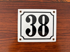 Klassisches T&uuml;rschild Hausnummer 38 / Emaille / neuwertig