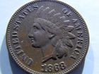1868 indian head cent, XF