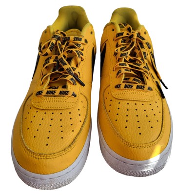 Nike x NBA Air force 1 Amarillo Large black swoosh yellow  display picture 2