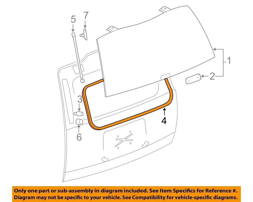 07-14 GM Tahoe, Yukon, Suburban, puerta levadiza ventana vidrio resistente al clima P/N 25949077 Foto 2 de 4