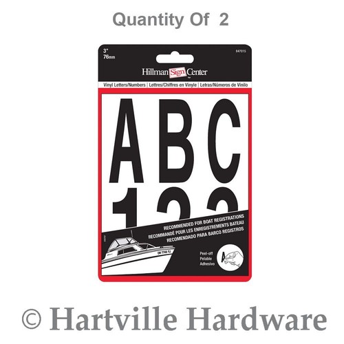 Hillman 3-in. Individual Die-Cut Black Letters & Numbers Kits, 2-Pack 8470152