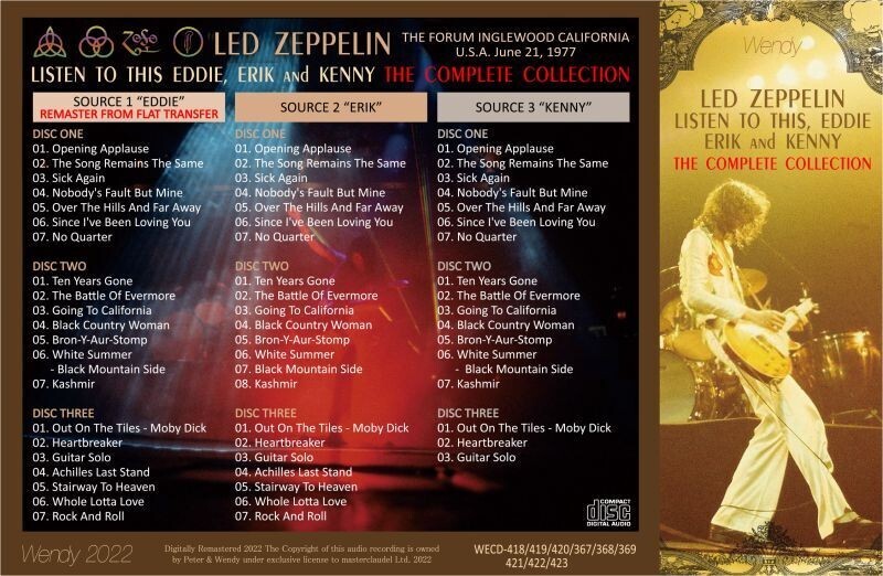 洋楽 LED ZEPPELIN/LISTEN TO THIS ARTIE/NYC'71 LED ZEPPELIN