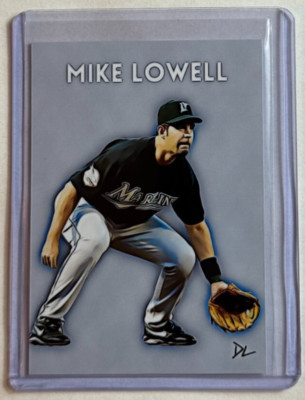 Mike Lowell Limited Edition Artist Signed ''Florida Marlins'' Trading Card 2/10