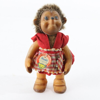 Vintage STEIFF Mucki Hedgehog Family Daughter Animal Figure 4.75  W/ TAG