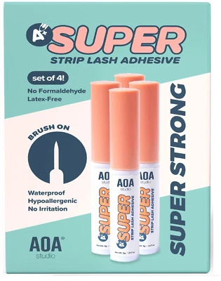 BRANDED AOA Studio Eyelash Lash Glue Enhancers 4pcs Strip Lash Adhesive Strong Hold Wate