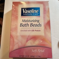 Vaseline Intensive Care Moisturizing Bath Beads Silk Protein Soft Petal 24oz