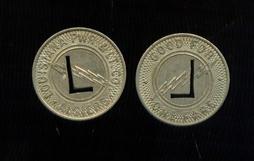 ZWEI LOUISANA POWER & LIGHT CO. TOKENS (2G897) ZWEI ALGIER, LA BUS TOKENS - Bild 3 von 3