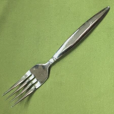 Farberware Stainless Salad Fork Diner Pattern Glossy Pointed Tip Lined Heel