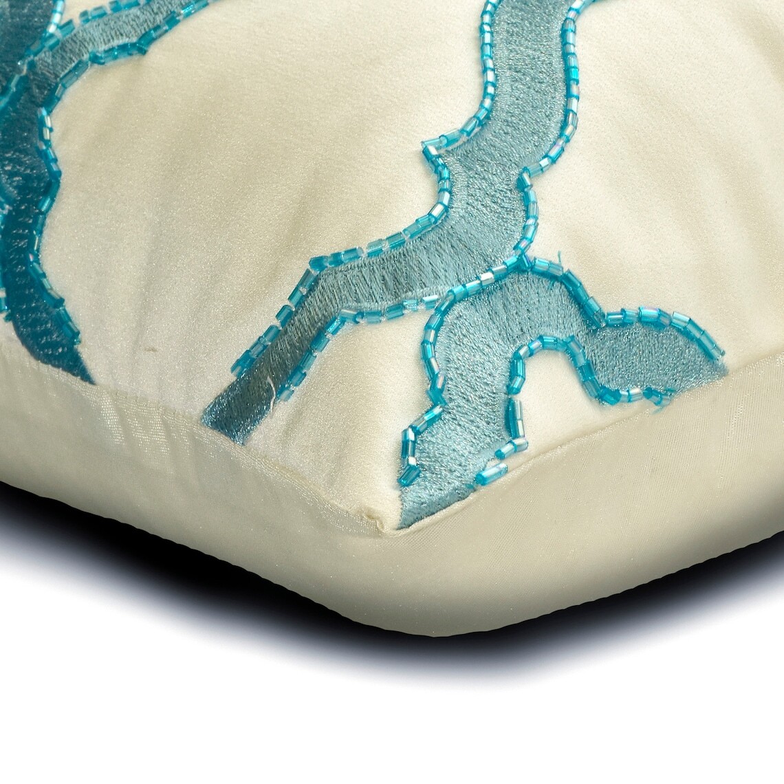 Decorative Lumbar Pillow Cover Blue Set of 2, Room Decor Silk
