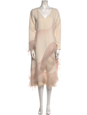Marc Jacobs Runway Fall 2014 Long Sleeve V Neck Midi Dress Organza Accents 8 | eBay Marc Jacobs Runway Fall 2014 Long Sleeve V Neck Midi Dress Organza Accents 8 | eBay