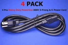 4-Pack Heavy Duty 300V 8ft PowerLine High Performance Detachable IEC Power Cord