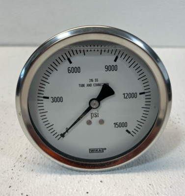 Wika 15000 psi Oil Filled Gauge 233.53 4'' 1/2'' NPT 9737286
