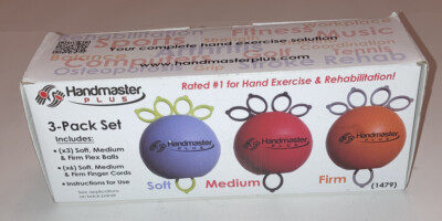 Handmaster Easy Handmaster Plus 3 Piece Physical Therapy Hand Exerciser (Colours May ...