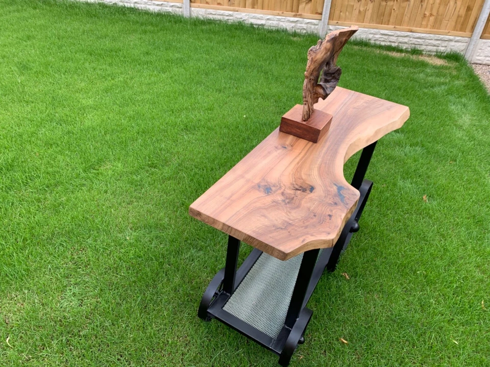 Wheels Live Edge Epoxy Console Table  - Image 3 of 4