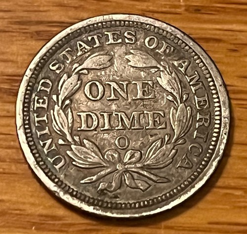 Moneda de diez centavos libertad sentada 1858-o, estado XF, mejor fecha - Imagen 6 de 9