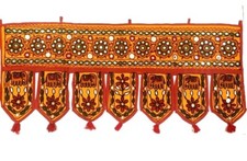 Yellow Toran Elephant Door Valance Tapestry Boho Cotton Wall Hanging Pelmet UK