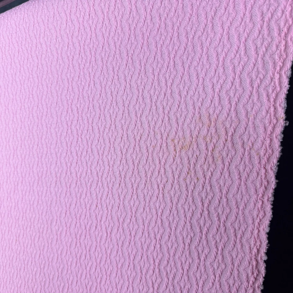 Vintage PINK Textured Knit Material Fabric Solid Retro 47" x 44" Spring Color - Image 4 of 4