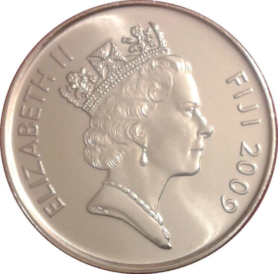 Fiji | 20 Cents Coin | Elizabeth II | Tabua | Sperm Whale | KM121