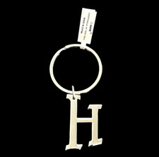 GANZ Letter H Personalized Initial Keychain Statement Polished Silver Tone