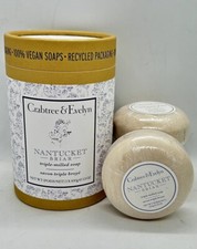 Crabtree Evelyn Triple Milled Soap Nantucket Briar, Set of 3 X 100g Soaps NEW