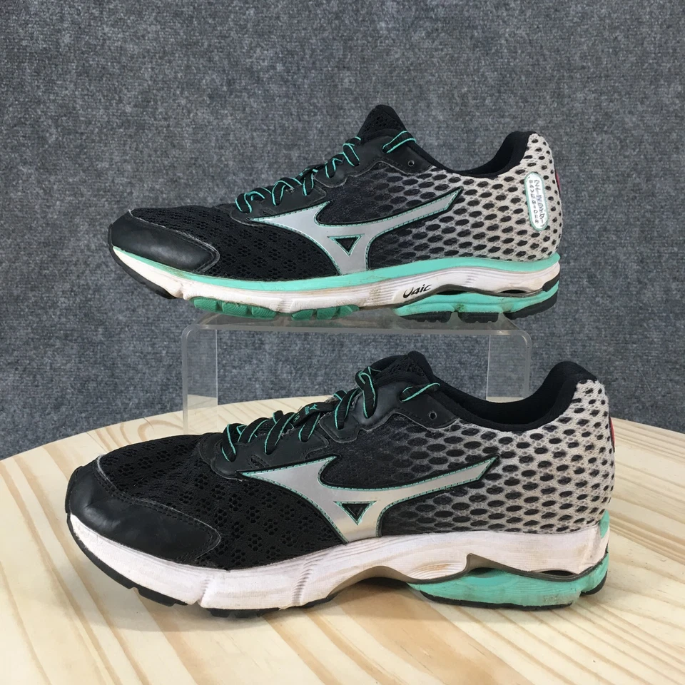 Mizuno Shoes Womens 8 Wave Rider 18 Running Sneakers Black Mesh Low J1GD150303 - Image 2 of 4