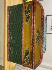 Vintage Painted Wicker Trunk