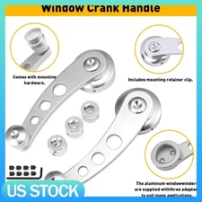2PCS Silver Aluminum Window Crank Handle For Hot Rod Chevy Ford Chrysler Toyota