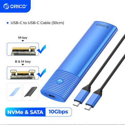 ORICO M.2 NVMe NGFF Enclosure Hard Drive Enclosure USB3.2 Gen 2 Enclosure 10Gbps