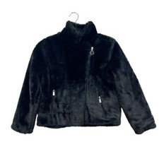 Urban Republic Faux Fur Plush Jacket Black Zip Pockets Junior Sz M 10/12