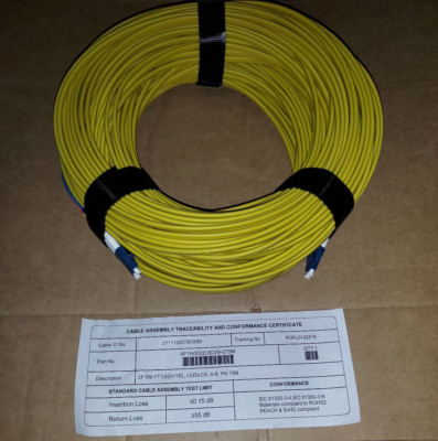 70m Glasfaserkabel S-Mode LC - LC Duplex Patch LSZH gelb AFL Hyperscale NEU