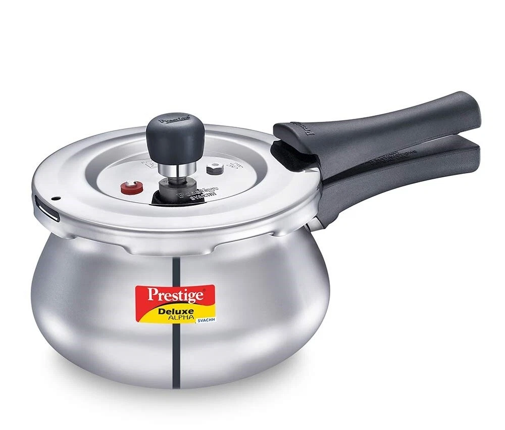 New Prestige Deluxe Alpha Stainless Steel Pressure Cooker Baby Handi- 2 Litre