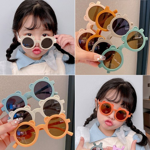 Dulces Gafas De Sol Redondas Niños Dibujos Animados Oso Gafas De Sol Para Niña Bebé C8