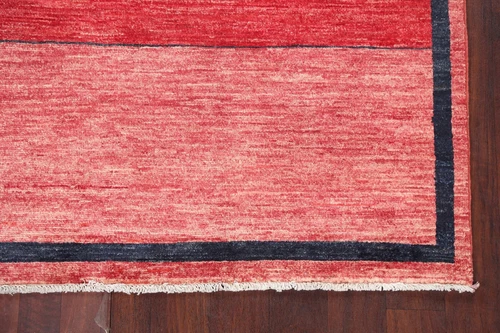 Handmade Multicolor Gabbeh Oriental Area Rug 5x8 Ft Striped Modern Wool Carpet - Picture 7 of 20