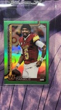2025 Topps Chrome NFL Jayden Daniels #295 Green Refractor Image Variation /99 SP
