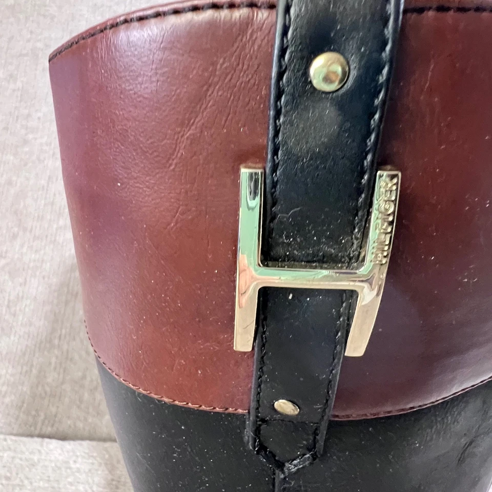 Tommy Hilfiger Andrea Charm Mujer Talla 5 Negro Coñac Botas de Montar EU 36 Foto 3 de 4