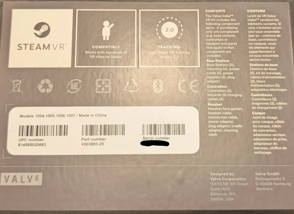 Valve Index VR Headset Full Kit Headset, Controllers, Base Stations - Image 3 of 3