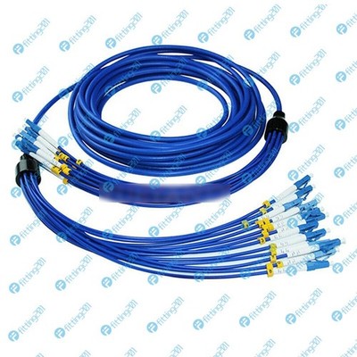 10M Indoor Armored Fiber Cable LC-LC 12   SM 9/125 Fiber Optical Patch Cord *pt