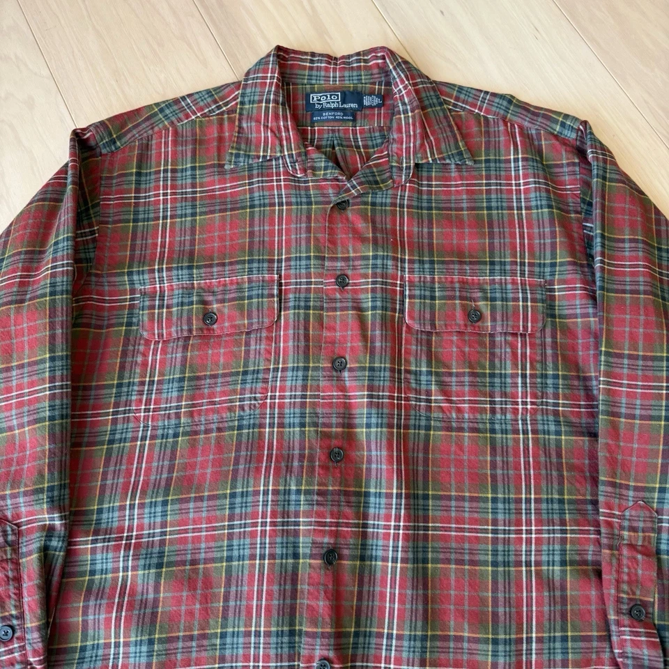 Camisa Polo Ralph Lauren Benford De Colección L Multicolor Lana Mezcla Algodón Deportiva RRL Foto 3 de 4