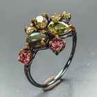 Fine Art ring Natural Black Opal Ring 925 Sterling Silver Size 6.5 /R473157
