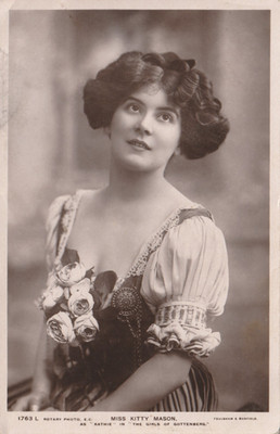 Vintage Postcard Photo English actress Miss Kitty Mason in character as ''Kathie''